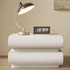 Chris Microfiber Leather Minimalist White Bedside Table