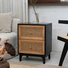 Edmond Vintage Rattan Bedside Table/Side Table/Storage Cabinet