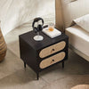 Eoin Vintage Rattan Bedside Table/Side Table/Storage Cabinet