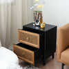 Edmond Vintage Rattan Bedside Table/Side Table/Storage Cabinet