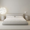 Amabilis Cotton Linen Fabric Minimalist Rounded Rectangle Headboard Bed Frame