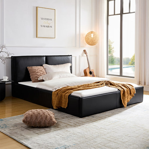 Bakarne Microfiber Leather Minimalism Luxury Modern Style Bed Frame