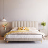 Cato Velvet Fabric Bed Frame Stripe Pattern Headboard