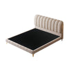 Cato Velvet Fabric Bed Frame Stripe Pattern Headboard