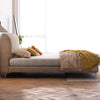 Cato Velvet Fabric Bed Frame Stripe Pattern Headboard