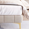 Cato Velvet Fabric Bed Frame Stripe Pattern Headboard