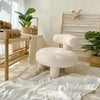 Elaine White Boucle Lounge Chair for Kids