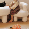 Elaine White Boucle Lounge Chair for Kids
