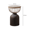 Ichigo Vintage Iron Hollow Black Round Side Table
