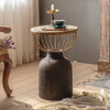 Ichigo Vintage Iron Hollow Black Round Side Table