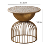 Ichigo Vintage Iron Hollow Golden Round Side Table