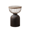 Ichigo Vintage Iron Hollow Black Round Side Table