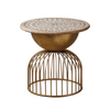 Ichigo Vintage Iron Hollow Golden Round Side Table