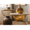 Ichigo Vintage Iron Hollow Golden Round Side Table