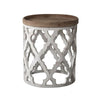 Ishtar Vintage White Small Round Side Table