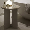 Jain  Modern Round Marble Side Table with Iron Base