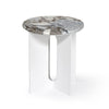 Jain  Modern Round Marble Side Table with Iron Base