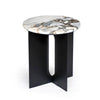 Jain  Modern Round Marble Side Table with Iron Base
