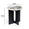 Jain  Modern Round Marble Side Table with Iron Base