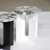 Jain  Modern Round Marble Side Table with Iron Base
