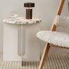 Jain  Modern Round Marble Side Table with Iron Base