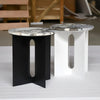 Jain  Modern Round Marble Side Table with Iron Base