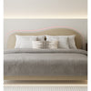 Jalyn Velvet Fabric Shaped Headboard Bed Frame
