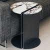 Jamari Modern Round Marble Side Table with Metal Base