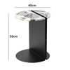 Jamari Modern Round Marble Side Table with Metal Base