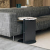 Jamari Modern Round Marble Side Table with Metal Base