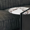Jamari Modern Round Marble Side Table with Metal Base