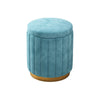 Jocelyn Flannelette Round Ottoman Storage Vanity Stool in Multi-color