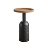Pacari Retro Black Round Side Table