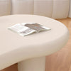 Palta White Curved Low Side Table
