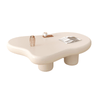 Palta White Curved Low Side Table