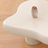 Palta White Curved Low Side Table