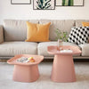 Pemberley Plastic Side Table in Pink/Yellow/Gray