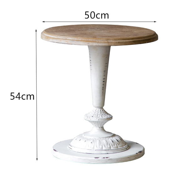 Ikaia Vintage White Round Side Table