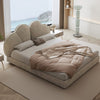 Danon Suede Fabric Flower Shaped Headboard Modern Bed Frame